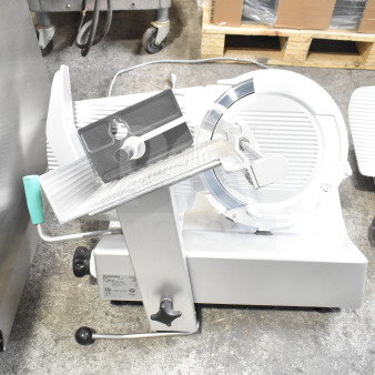2017 Bizerba GSP HD meat slicer in good condition. Features adjustable thickness, 120 volts, single phase.