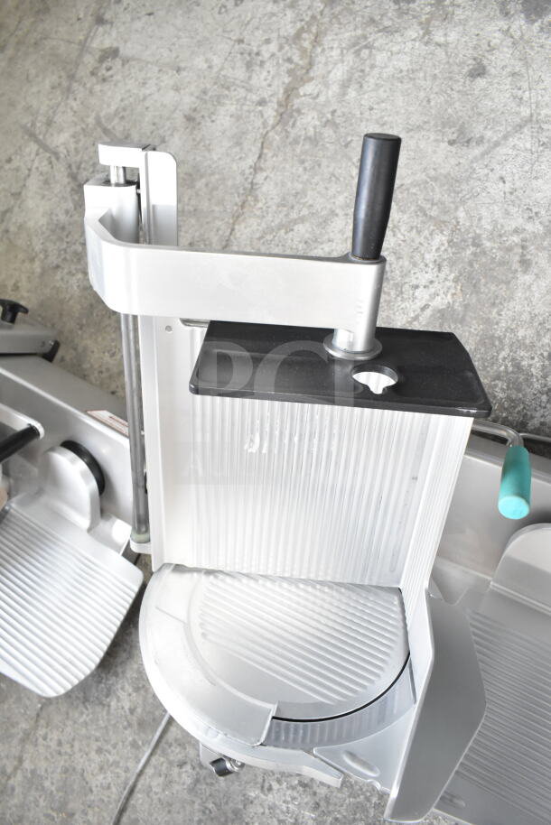 2017 Bizerba GSP HD countertop meat slicer, silver, 120V, 1 Phase, in excellent condition, visible slicer and controls.