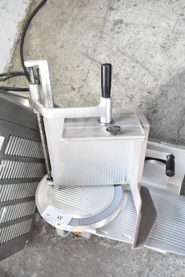 Bizerba SE 12 U Commercial Meat Slicer, 120V, 1 Phase, silver, excellent condition, visible model label, countertop design.