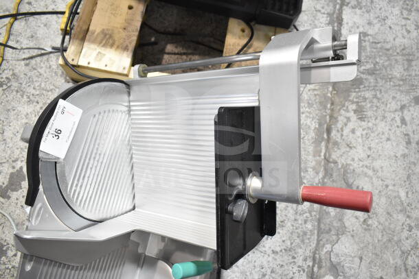 2017 Bizerba GSP H commercial meat slicer, 120V, 1 phase. Visible label: Lot 316, PKAuctions.com. Excellent condition.