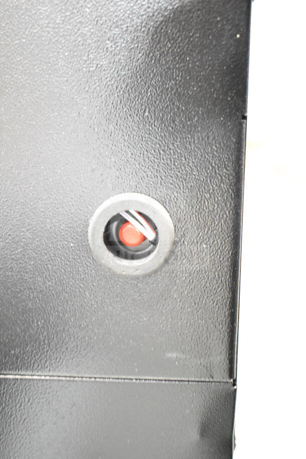 2025 Bunn G3 HD 3 lb. black bulk coffee grinder, side detail. Sturdy construction, industrial usage, excellent condition.
