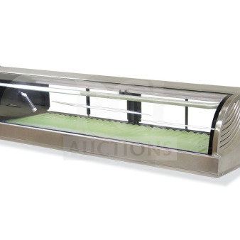 BRAND NEW Hoshizaki HNC-150BA-R-S 59" curved glass sushi display case, minor scratches and dents, refrigerated.