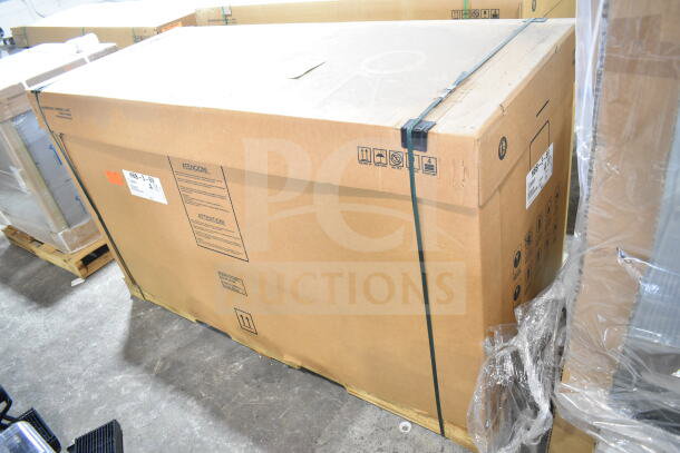 Brand new Hoshizaki HBB-3-69 commercial black back bar refrigerator in factory-sealed box with minor scratches and dents.