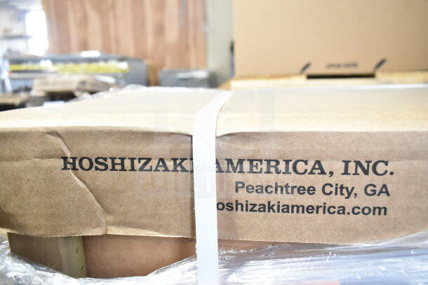 Brand new Hoshizaki URC-22FZ remote ice machine condenser, 46 3/8", air-cooled, 115V, label shows manufacturer details.