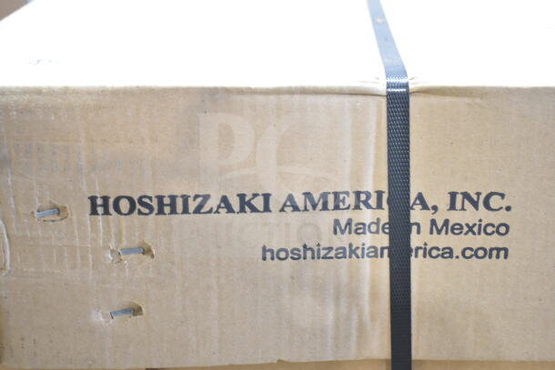 Box labeled "Hoshizaki America, Inc." for a Hoshizaki DD69 kegerator. New, scratch and dent item with 3 half keg capacity.