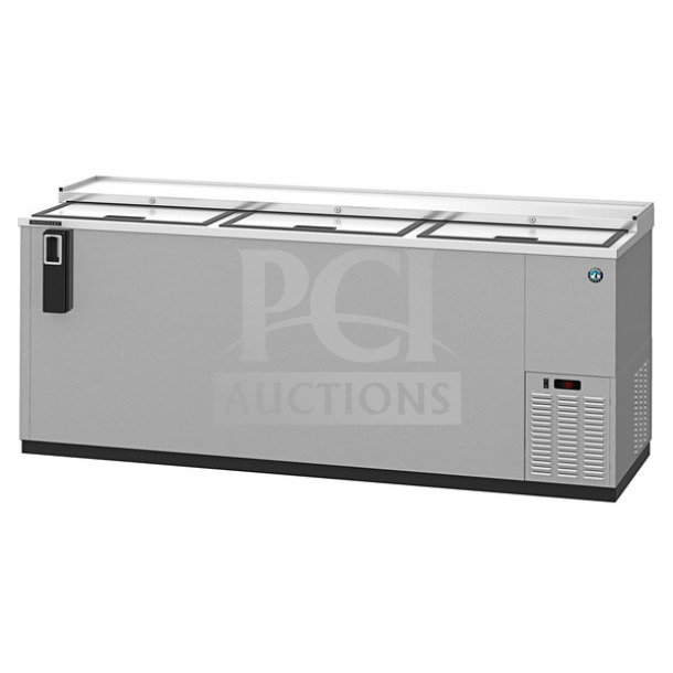 Hoshizaki CC80-S 80" stainless steel bottle cooler, scratch and dent condition, 115V, 1 Phase, late model.