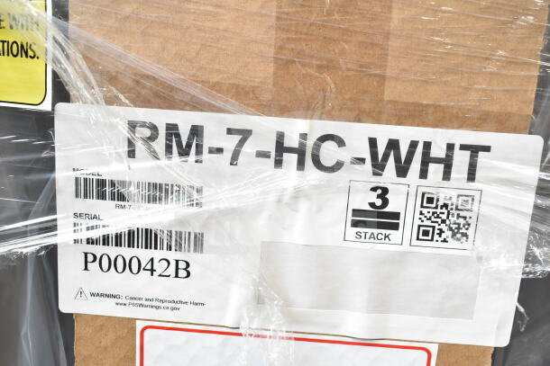 Hoshizaki RM-7-HC-WHT Countertop Refrigerator, new, glass door, 115V, serial P00042B, scratch and dent condition.