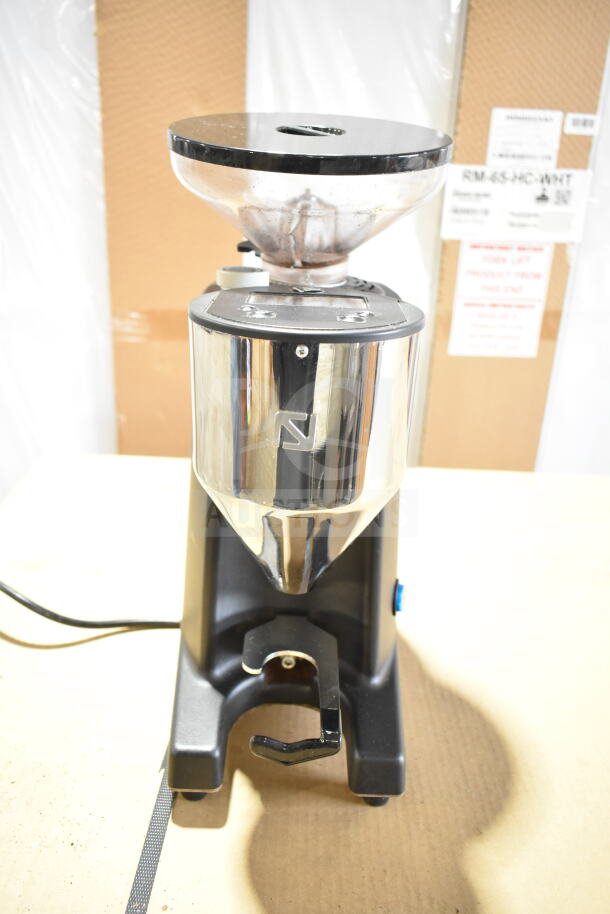 Nuova Simonelli G60OD espresso grinder, 1 lb. capacity, 110V, commercial countertop model, stainless steel finish, excellent condition.