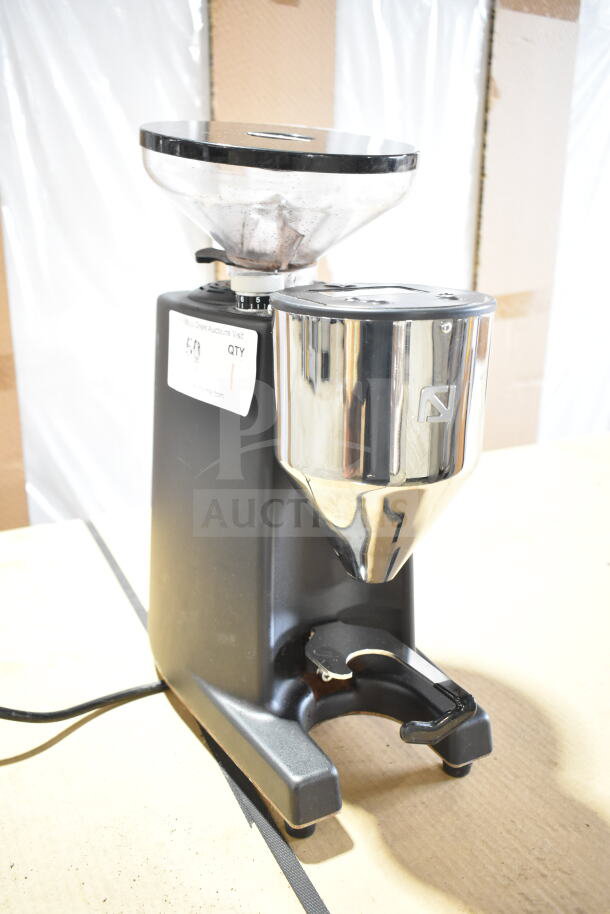Nuova Simonelli G60OD espresso grinder, 110V, commercial countertop, 1 lb. capacity, sleek design, visible wear.
