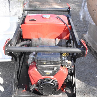 Briggs & Stratton Vanguard XTP120 Generator, 3 Phase, red and black, visible engine branding, for auction.