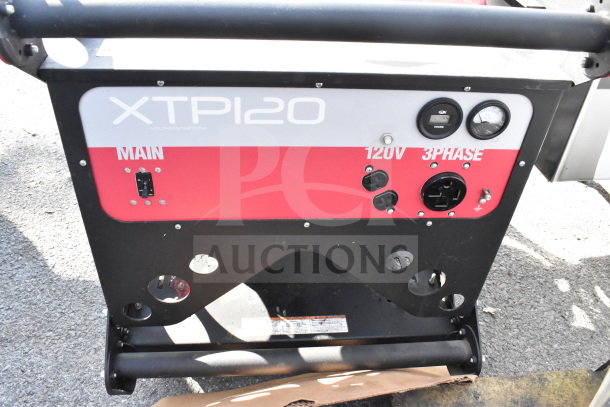 Briggs & Stratton Vanguard XTP120 Generator, 3 Phase, 120V outlets, main switch, hour meter, used condition.