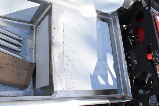 BRAND NEW SCRATCH AND DENT Regency 600S22424224 Commercial 2 Bay Sink with dual drain boards, visible hardware.