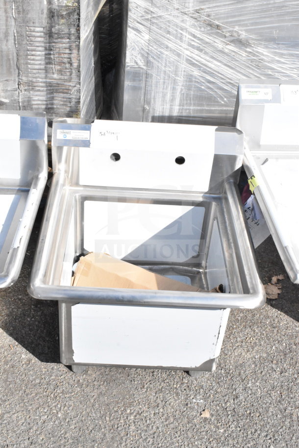 Steelton 522CS11818N 18-Gauge Stainless Steel Commercial Sink, 18"x18"x12" Bowl, Scratch and Dent, No Drainboard.