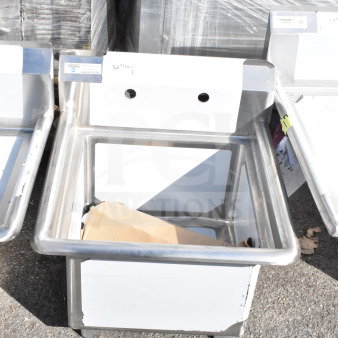 Steelton 522CS11818N 18-Gauge Stainless Steel Commercial Sink, 18"x18"x12" Bowl, Scratch and Dent, No Drainboard.