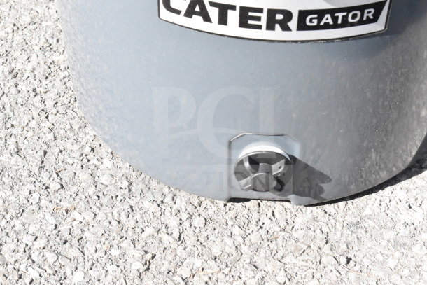 BRAND NEW SCRATCH AND DENT CaterGator CCG20CHR charcoal round rotomolded cooler, 20 Qt. capacity, visible drainage plug.