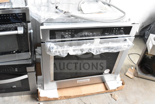 Brand new KitchenAid KOES530PPS01 convection oven, 208-240V, 1 phase, slight scratches, protective wrap intact.