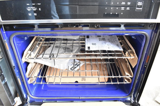 KitchenAid KOES530PPS01 convection oven, 208-240V, new scratch and dent condition, blue interior, racks included.
