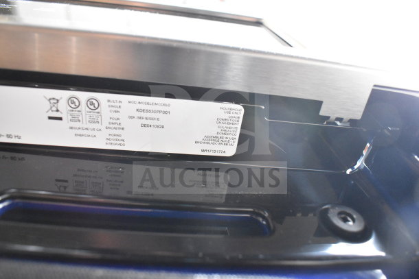 Brand new KitchenAid KOES530PPS01 convection oven label. Scratch and dent item, 208-240 volts, 1 phase.
