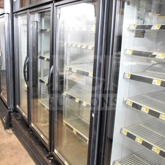 2019 True GDM-72-HC commercial 3-door reach-in cooler, 115V, 1 phase. "Dairy" label on top, tested and working condition.