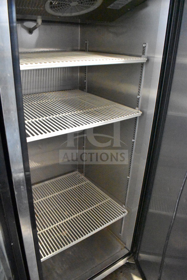 Turbo Air M3F24-1-N commercial reach-in freezer; single door, shelves, on casters, 115V, 1 phase, excellent condition.