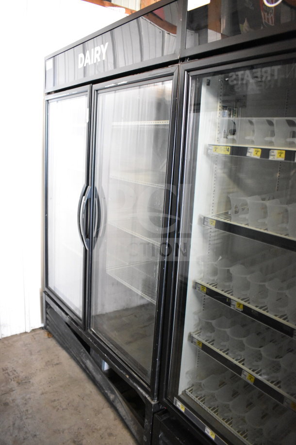 2018 True GDM-49-HC 2 Door Reach-In Cooler, 115V, tested and working; labeled for dairy products.