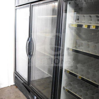 2018 True GDM-49-HC 2 Door Reach-In Cooler, 115V, tested and working; labeled for dairy products.
