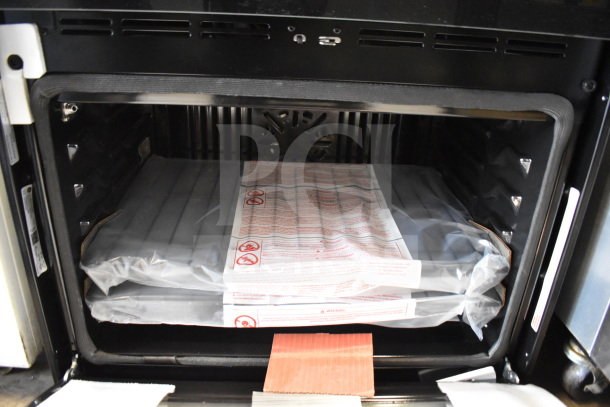 BRAND NEW GE JTS5000DV2BB Convection Oven, commercial use. Scratch and dent condition, broken glass visible.