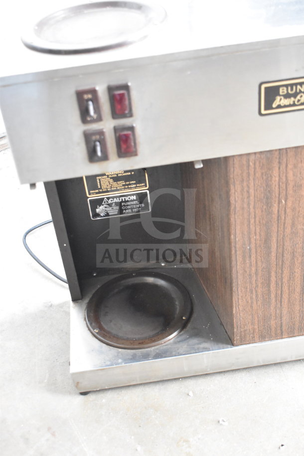 Bunn VPS Commercial Coffee Machine, 120V, 1 Phase. Features dual switches and warming plates, showing moderate wear.