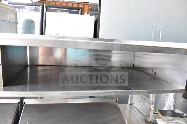 2017 Delfield UCD4464N-12-DD5 Commercial Prep Table, stainless steel, over shelf view, clean condition.