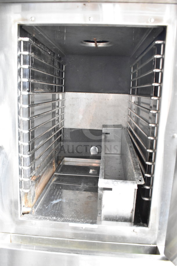 Stellar Sirius 2 Deck Steam Cabinet, natural gas, 26,000 BTU, stainless steel interior, commercial use.
