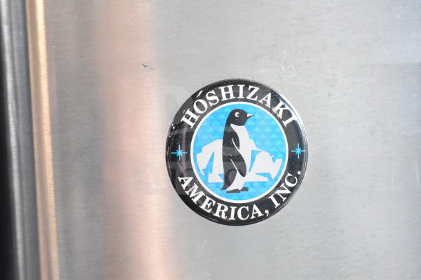 Hoshizaki DCM-270BAH-OS Commercial Cubelet Icemaker, 115-120V, Hoshizaki logo with penguin, stainless steel finish.