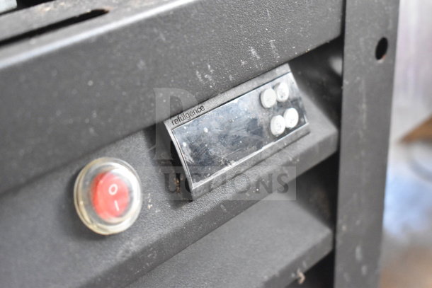 Bison SGM-35 commercial 2-door cooler control panel, showing power button and digital display. Suitable for 115 volts, 1 phase.