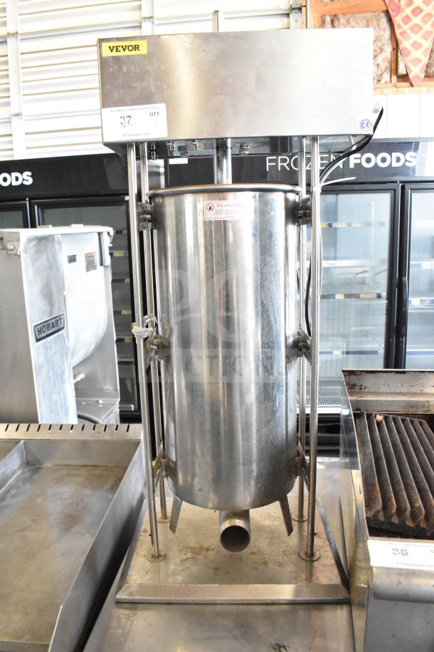 Vevor Commercial Countertop Sausage Stuffer, stainless steel, industrial-grade, great condition, visible Vevor branding.