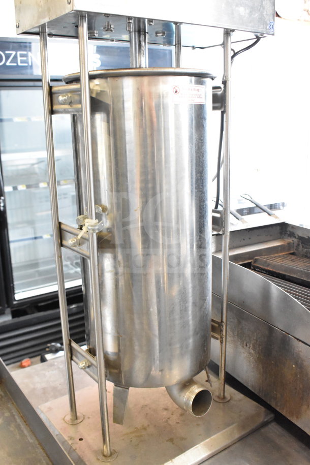 Vevor Commercial Countertop Sausage Stuffer; stainless steel, sturdy frame, visible safety label, good condition.