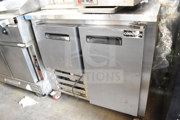 Cooltech CTR-36LB Commercial 2 Door Undercounter Cooler, 115V, showing stainless steel exterior, used condition.
