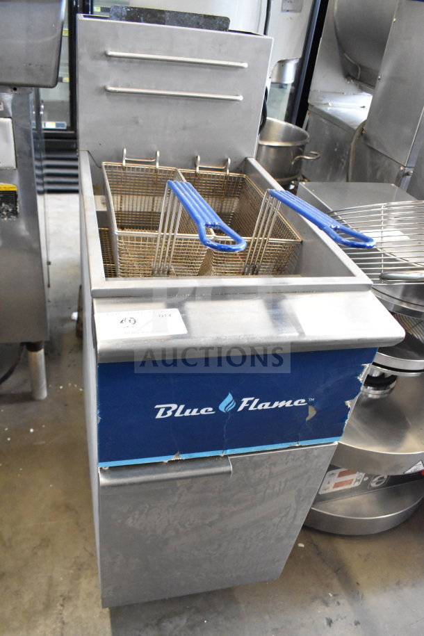 Blue Flame BFF-40-NG commercial deep fat fryer with two baskets, 90,000 BTU, natural gas, used condition.