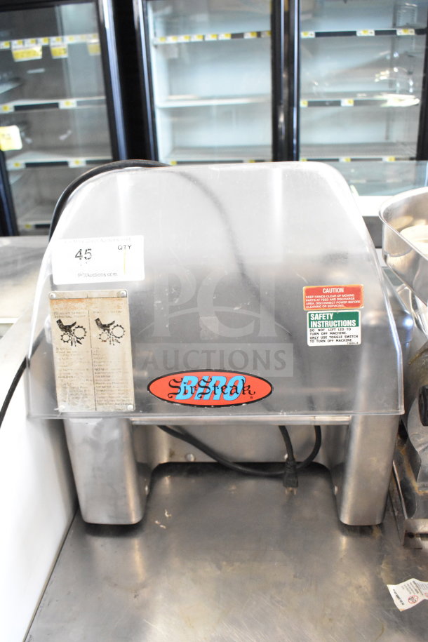 Biro Sir Steak Countertop Meat Tenderizer, 115 Volts, 1 Phase, visible safety instructions and brand label, used condition.
