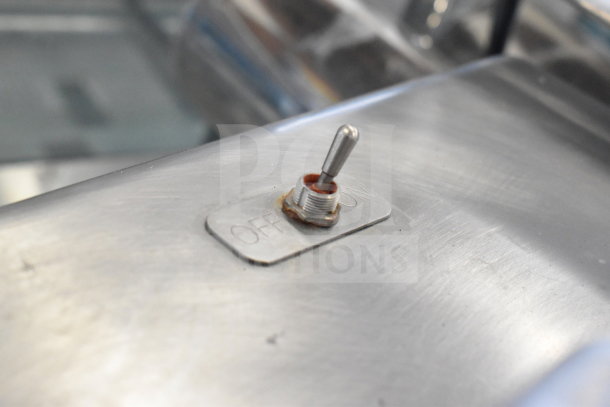 Biro Sir Steak Countertop Meat Tenderizer; toggle switch labeled "ON/OFF," stainless steel, 115V, 1 Phase.