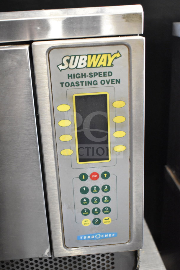 Turbochef NGC Commercial Electric Rapid Cook Oven. 208/240 Volts, 1 Phase. Subway branding, keypad controls.