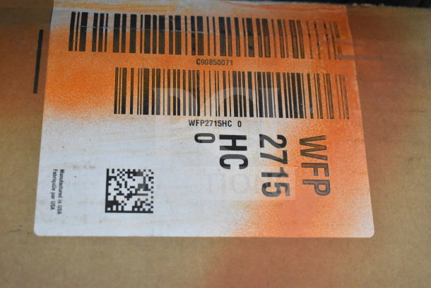 Whirlpool WFP2715HC0 15.5 in. Chrome Shadow Laundry Pedestal with storage drawer, new in original box, barcode visible.