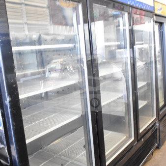 2020 MCF8724GR Commercial 3 Door Reach-In Cooler Merchandiser, 115 Volts, 1 Phase, excellent condition, spacious interior.