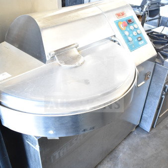 Talsa K50 Commercial Meat Chopper Bowl Cutter, floor style, stainless steel, 220V, 3 phase, control panel visible.