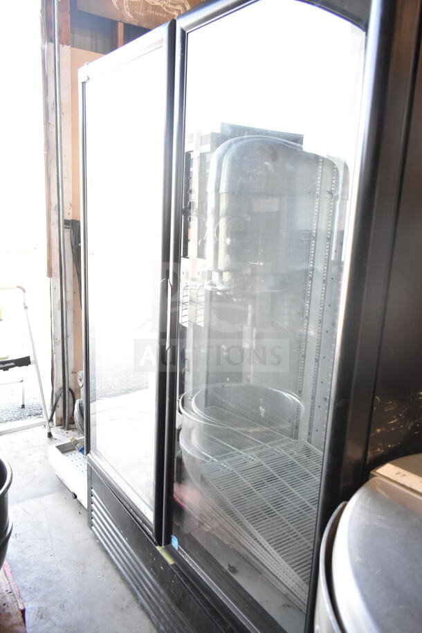 Imbera VFD43 commercial 2-door reach-in freezer merchandiser, 115 volts, 1 phase, glass doors, sturdy construction.