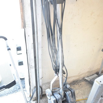 Powr-Flite P131-3 floor cleaning machine, used condition, visible wear, attached power cord, ideal for commercial cleaning.