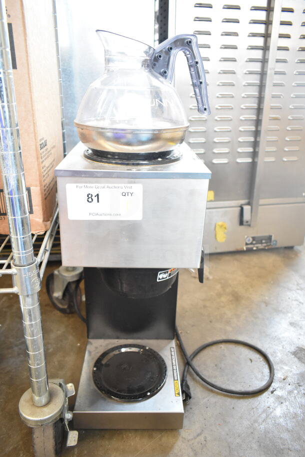 2023 Bunn VPR commercial countertop coffee machine, 120 Volts, 1 Phase, stainless steel, with glass carafe.