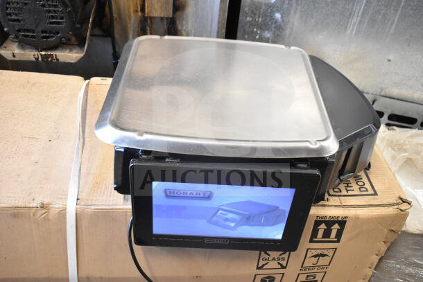 Hobart HTi commercial countertop food portioning scale, missing side screen panel buttons, tested and working.