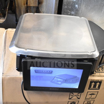Hobart HTi commercial countertop food portioning scale, missing side screen panel buttons, tested and working.