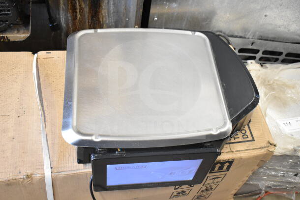 Hobart HTi Commercial Countertop Food Portioning Scale, missing side screen panel buttons, tested and working.