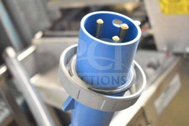 Belshaw TG50 Thermoglazing Station plug detail, commercial casters visible, 208V, 1-phase power requirement.