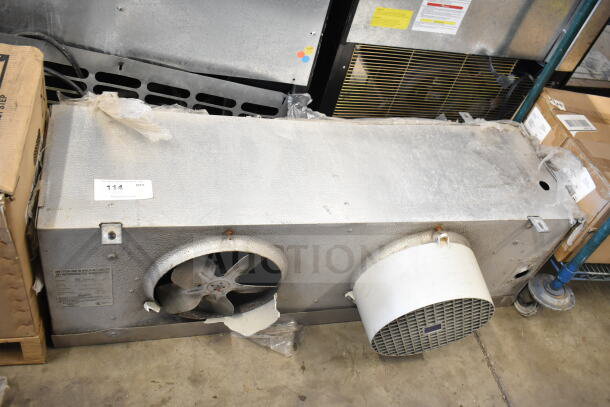 Bohn HS-26-90A Evaporator Fan, 115V, 1 Phase, metal casing, visible fan blades, used condition, includes ID tag.